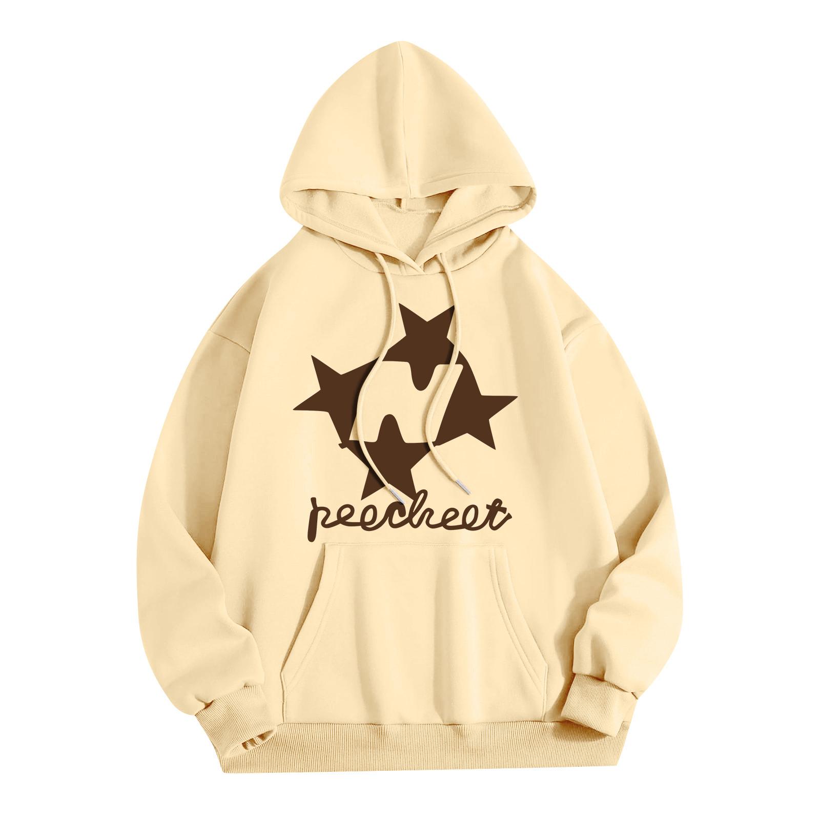 

Світшоти для дівчаток-підлітків, з довгим рукавом і літерним принтом, повсякденні толстовки з графічним малюнком, пуловер із зав’язками, милий великий худі XL жовтий