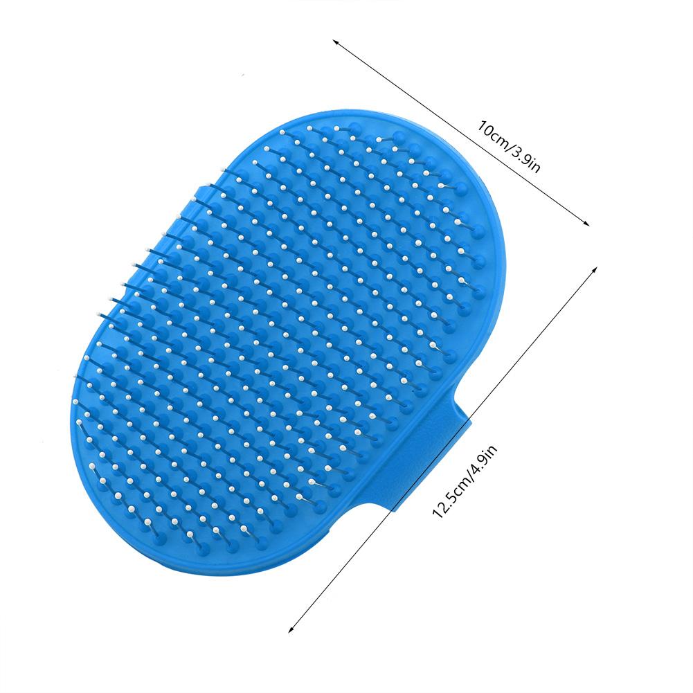 Round Silicone Pet Bathing Hair Grooming Clning Brush Dogs Cats Comb Supplies Blue