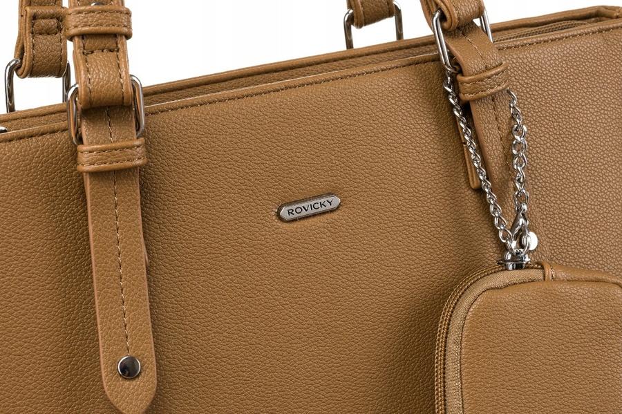 Women's Shopper Bag Made of Eco-leather with an Additional Purse - Rovicky