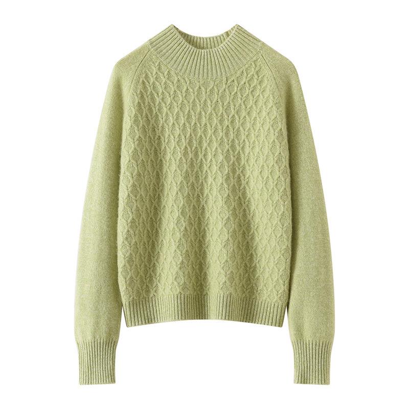 Women's Cashmere Knit Sweater - Stylish, Loose-Fit, Colorful Wool Base Layer