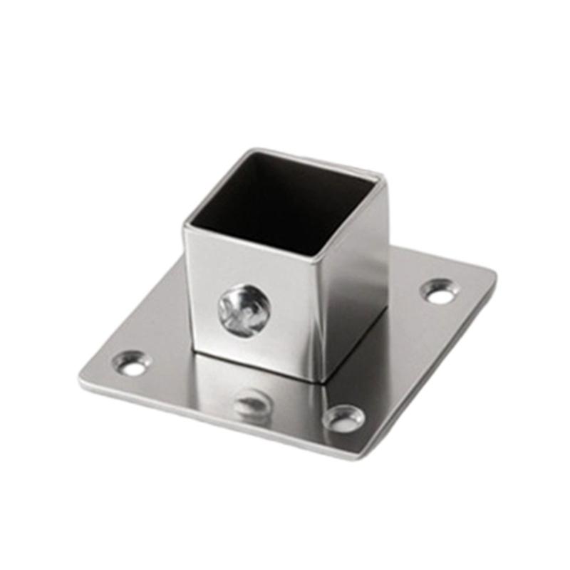 Flange di Montaggio Quadrate Moderne in Acciaio Inossidabile con Base Spessa per Organizzatori per Armadi e Scaffali Espositivi