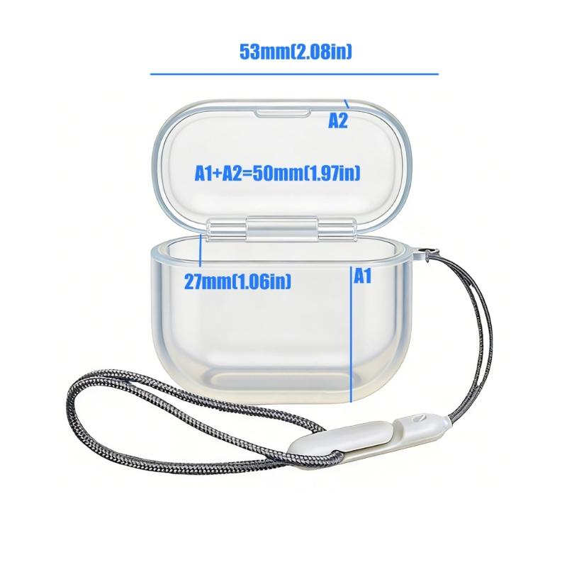 Clear Soft TPU Cover For FreeClip 2 Wireless Headphones Case Shockproof Shell Durability Case With Carry Lanyard