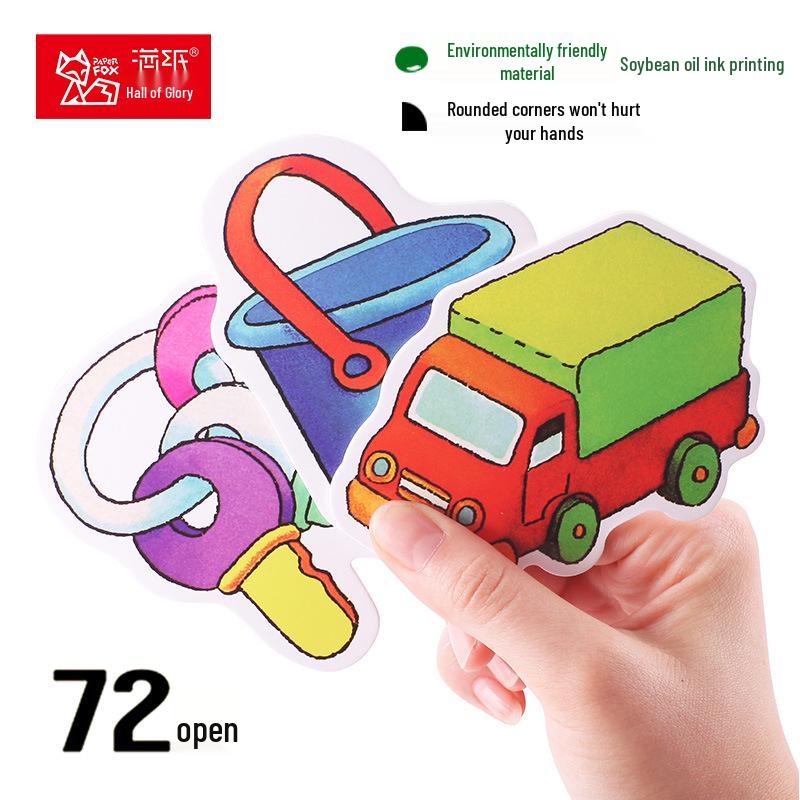 Early Education Tear-Resistant Cognitive Cards for Toddlers - Realistic Shape Picture Flashcards Paper
