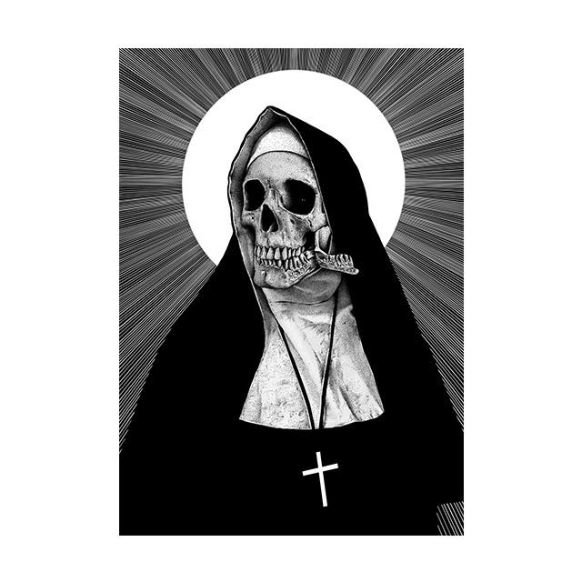 Nun Skeleton Woman Posters and Prints Wall Art Picture Horror Portrait Canvas Painting Living Room Home Decoration Gifts Cuadros