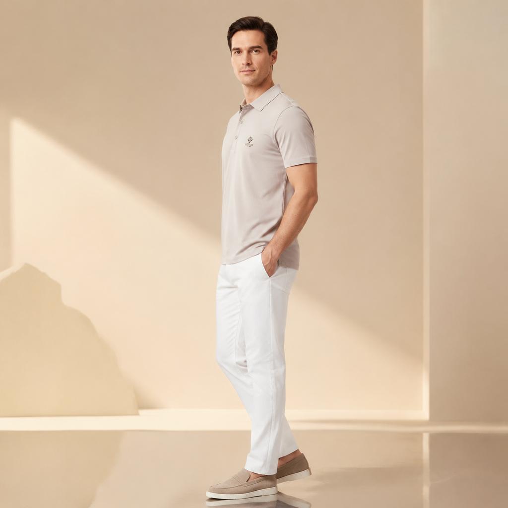 New Summer Short-Sleeve Ice Silk Men'S Polo Shirt For Middle-Aged Men High-End Breathable Short-Sleeve Polo Shirt For Men
