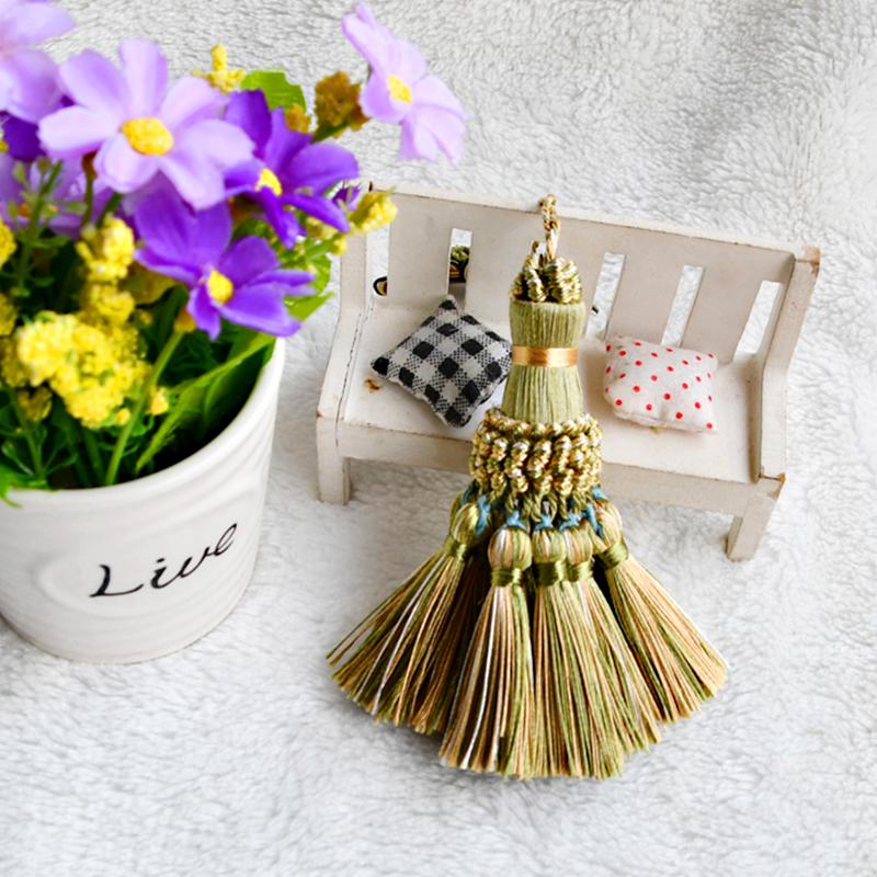 2Pc Clothing Decoration Multi-function Curtain Accessories Grace Edge Banding DIY Decoration Silk Tassel Key Buckle