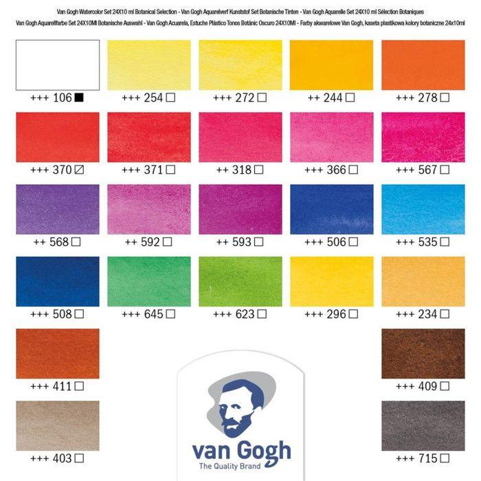 Box of 24 Pans - Watercolor Paint - Botanical Colors - Van Gogh