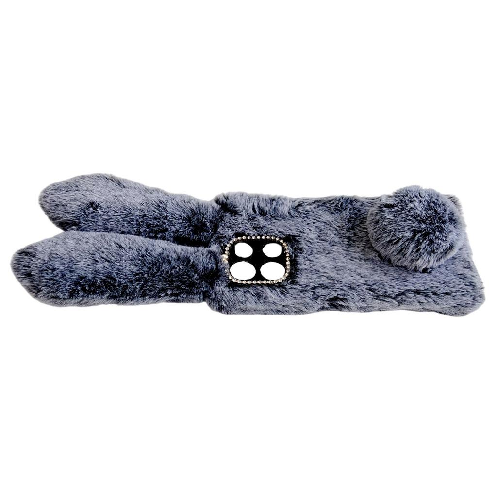 For Motorola Moto G15 4G Case Plush Cute Bunny Winter Fluffy TPU Phone Cover