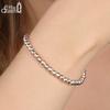 EFFIE QUEEN S925 Silver 14k Gold Twill Beads Ball Chain Bracelet Luxury Jewelry for Women, Men's Bracelet Hand Chain Gift GAB03