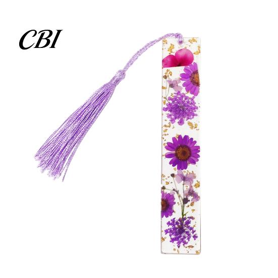 Unique Gift for Friends Dried Flower Resin Bookmarks with Tassels, Double-Sided Magnetic Durable Page Markers Book Lovers Friends, Pretty and Increase