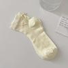 Ladies Spring and Summer Thin Sweet Bow Breathable Sweat Absorbing Short Cotton Socks