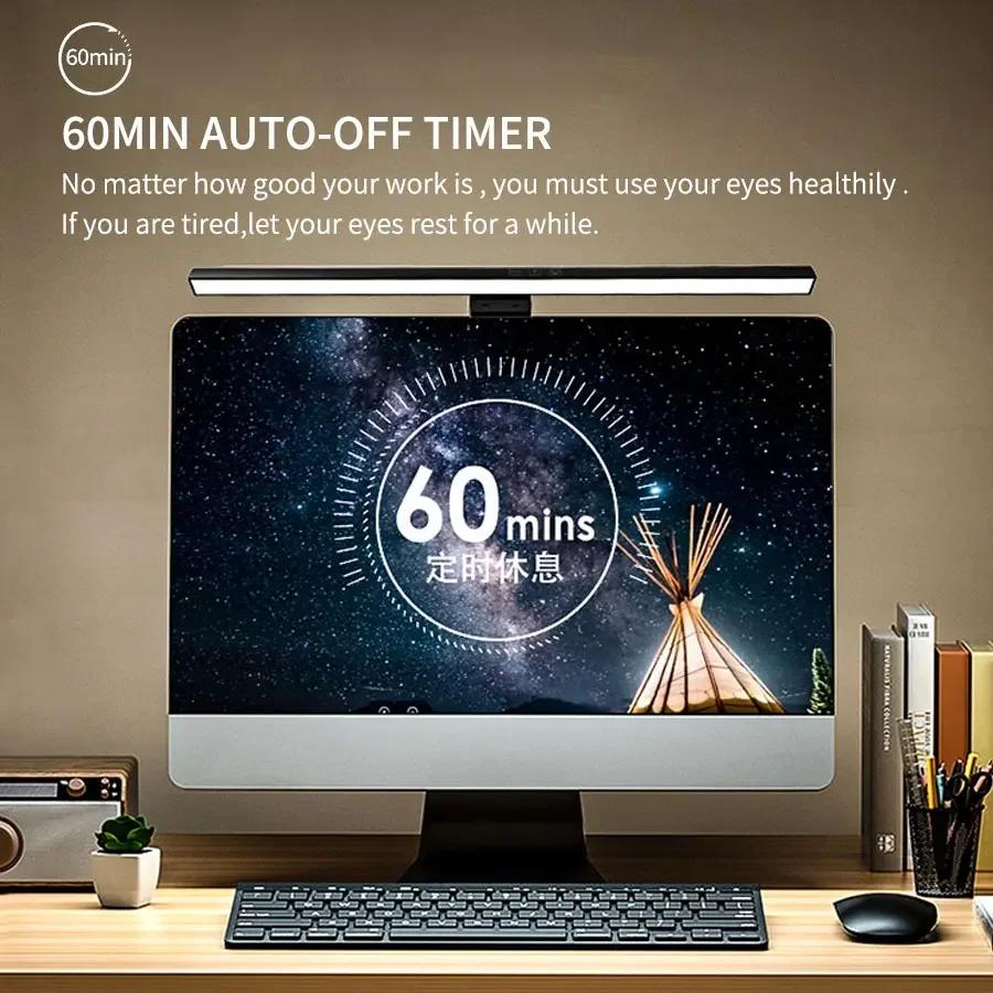 50CM Computer Monitor Light Bar Screen Hanging Lamp Stepless Dimming Timing USB Powered For Study Office Reading Laptop Lighting