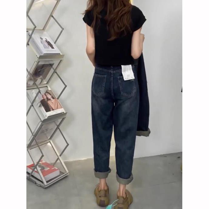 Jeans Women's Summer High Waist Loose Ripped Harem Pants
