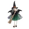 Halloween Ghost Witch Pendant with Broom and Gauze Skirt - Hanging Decoration Toy
