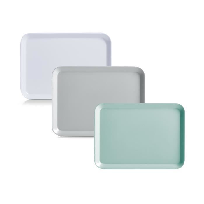 Bac multifonction - ZELLER - Modèle 29027 - Mélamine durable - Couleur gris et blanc - Forme droite