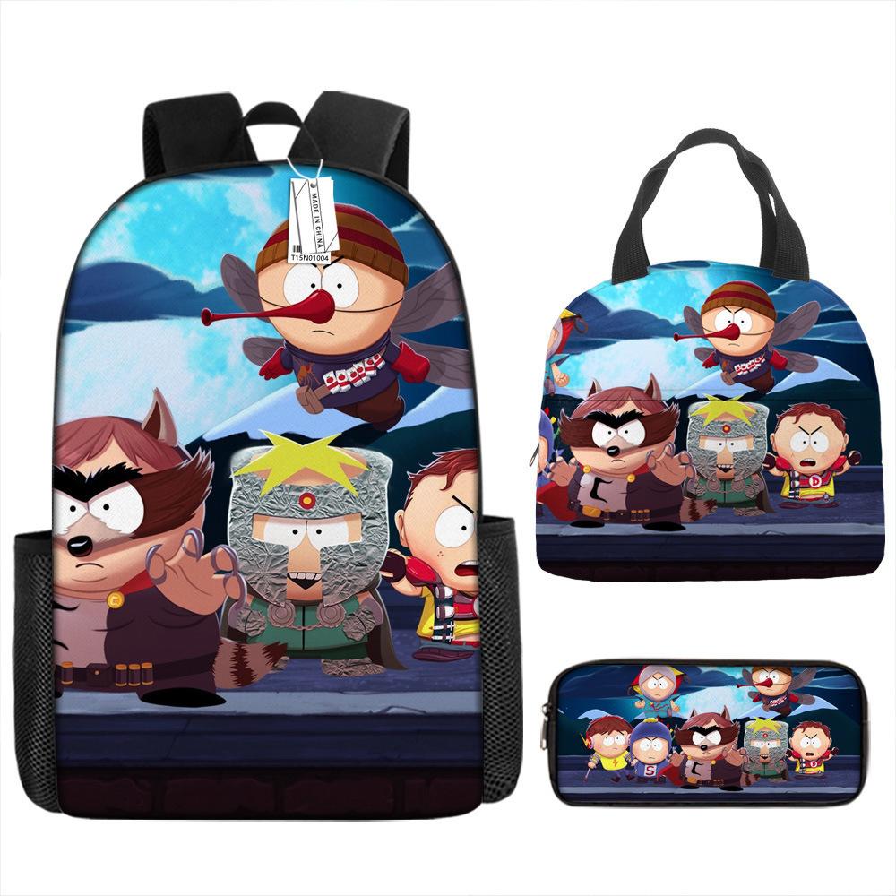 South Park Backpack Learning Stick Of Truth Sout Park Student School Bag Cartoon Lunch Bag Pencil Case