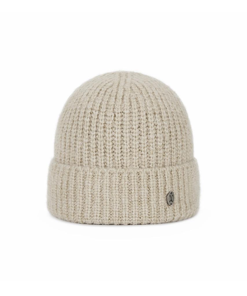 Bajal Va Curved Oval Metal Washed Beanie Beige