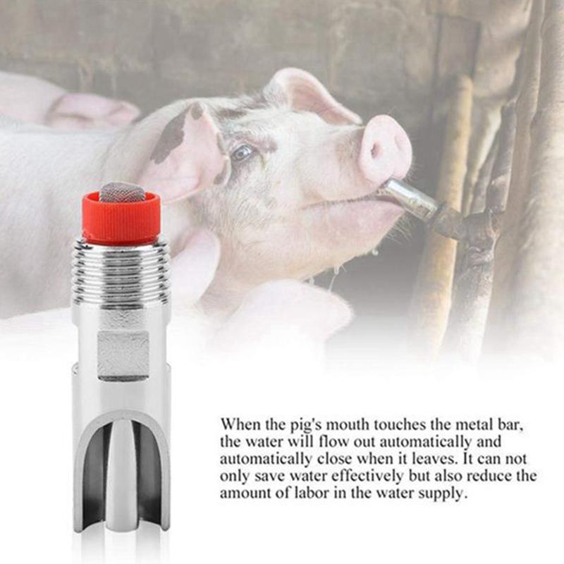 10 Dispensadores Automáticos de Água com Mamilo de Aço Inoxidável para Porcos, Bico Automático de Água, Mamilo de Beber