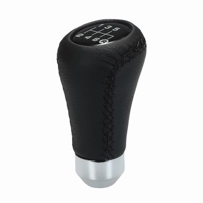 Pommeau de levier de vitesse manuel de voiture manette de vitesse en cuir noir point rouge 6 vitesses universel
