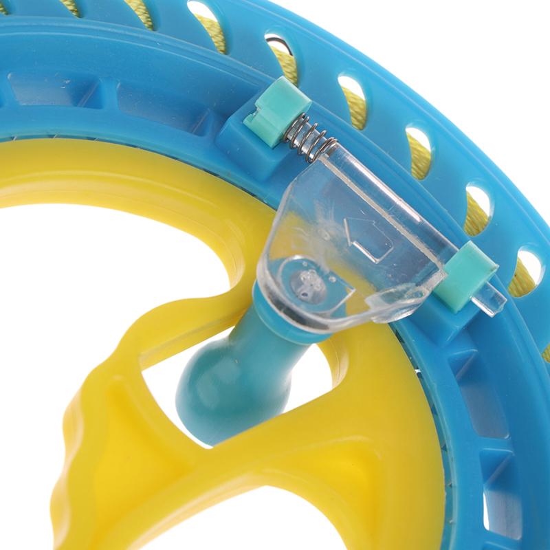 1 Piece Winder Fire Wheel String Flying Handle Tool Kite Reel Twisted String Line Outdoor Round Blue Grip For Flying Kites