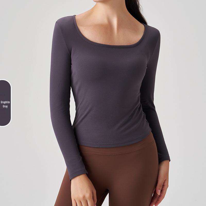 Women s Autumn/Winter Nude Feel Long Sleeve Yoga Top for Pilates & Fitness L
