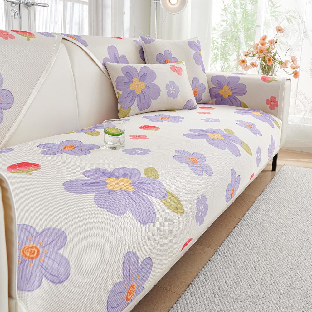 Summer Sofa Cushion New  Summer Ice Silk Mat Seat Cushion Non-Slip Leather Sofa Cover Cover Cloth Ice Cushion