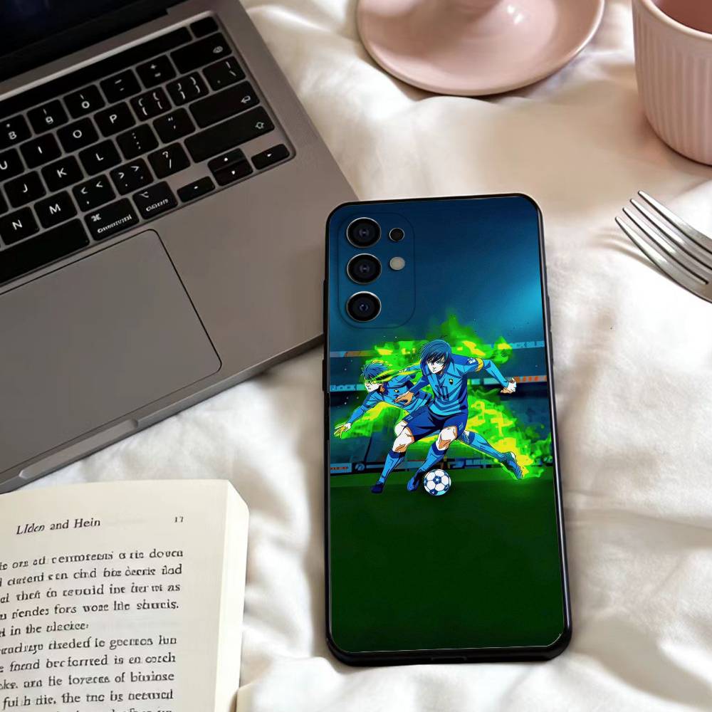 Anime B-Blue L-Lock S Phone Case For Samsung S25,24,23,22,30,21,10,9,Ultra,Plus,Lite,FE,4,5 G Soft Black Case