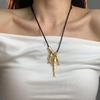 Adjustable Fish Bone Pendant Necklaces Wax Rope Long Necklace New Chain Necklace  Autumn Winter