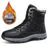 High Top Men Boots Plush Warm Ankle Boots Lace Up Black Snow Boots High-quality Winter Leather Luxury Sneakers Shoes size39-48