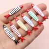 10pcs Stainless Steel Enamel Stripe Fish Charms Pendant 40x8/40x14mm DIY Jewelry Making Accessories for Necklace Earrings