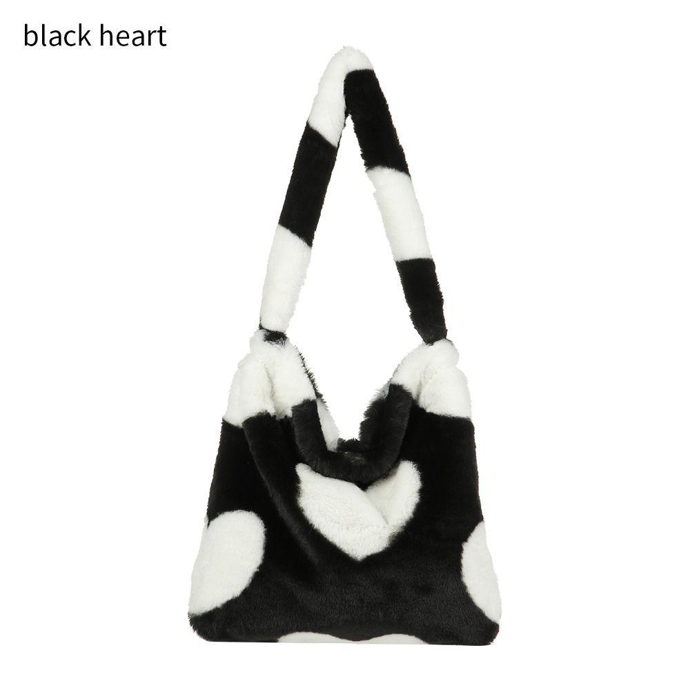 Spring Fresh Fluffy Shoulder Bag Top-handle Bag Female Autumn Winter Handbag Plush Tote Fashion Shopping Bag