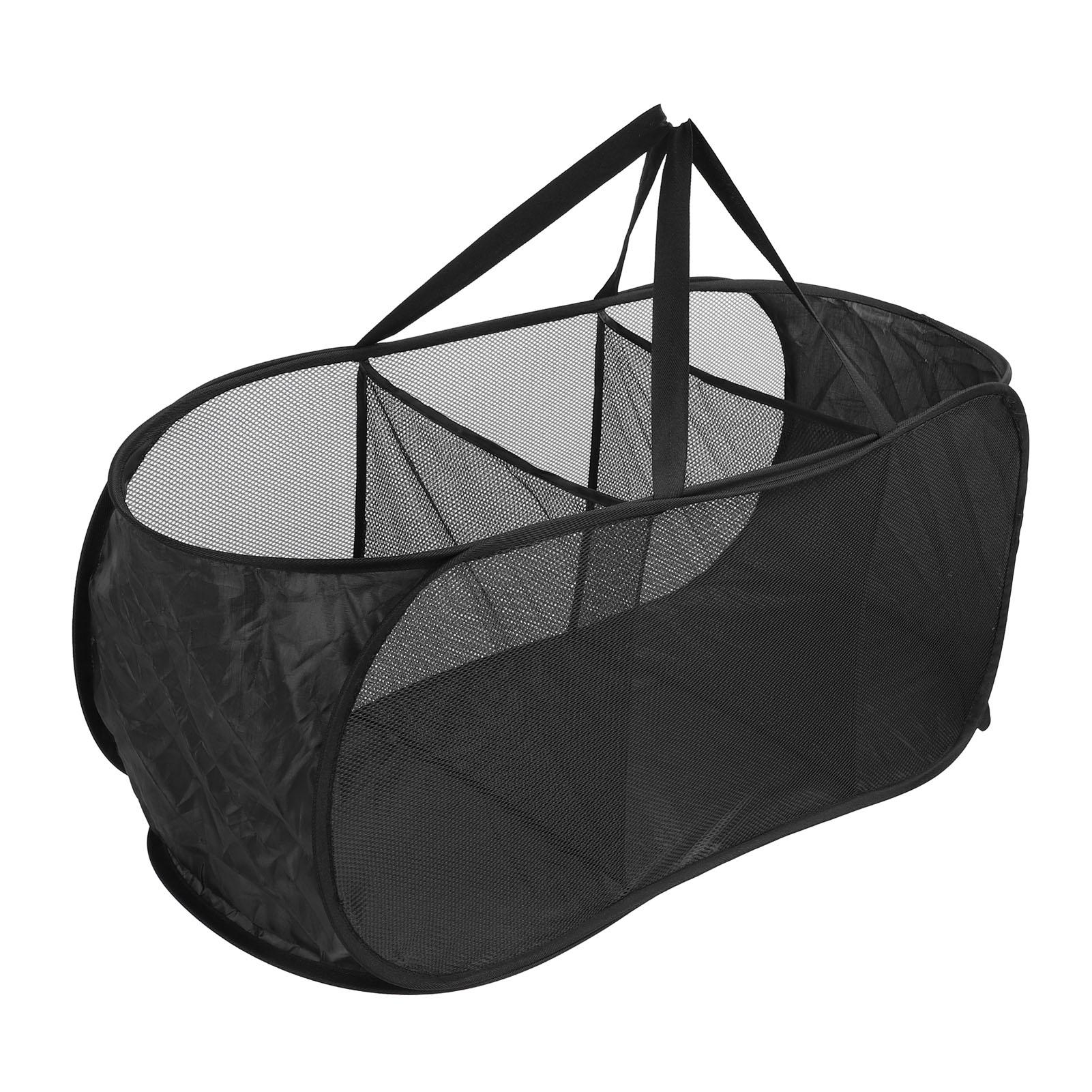 Foldable Laundry Basket Mesh Oxford Cloth 3 Section   Up Laundry Hamper Clothes Basket for Bathroom Dorm Travel