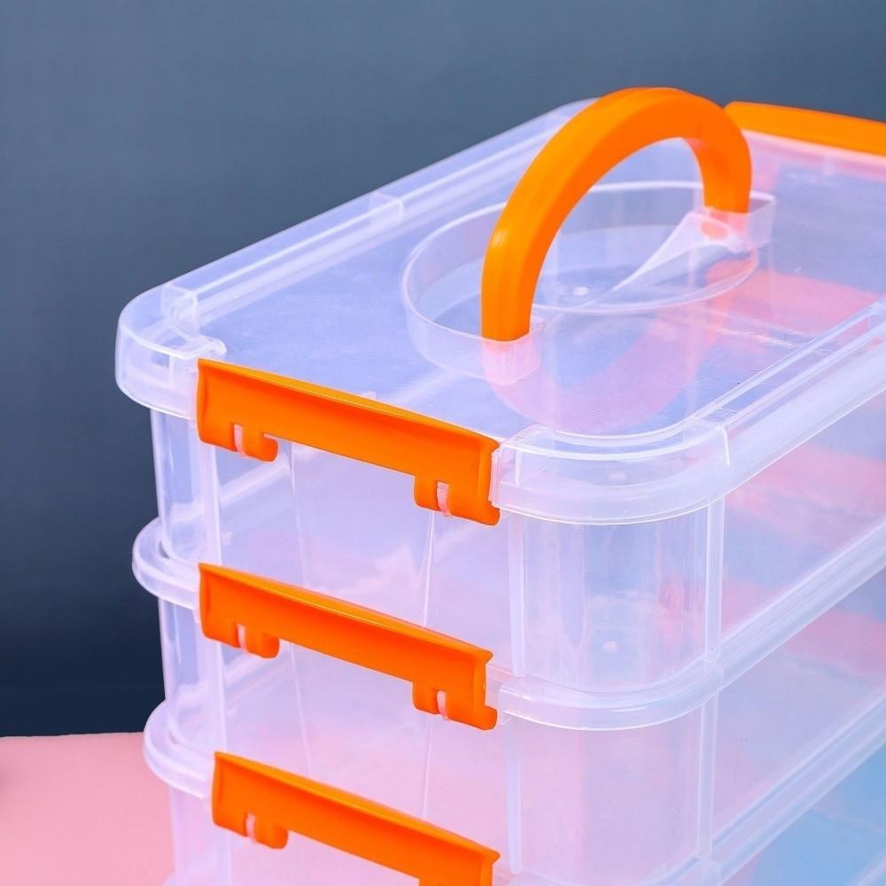 3-Layer Multi-functional Storage Box Trumpet-Shaped Multi-Layer Organizer Case PP Box Transparent Plastic Storage Container Box