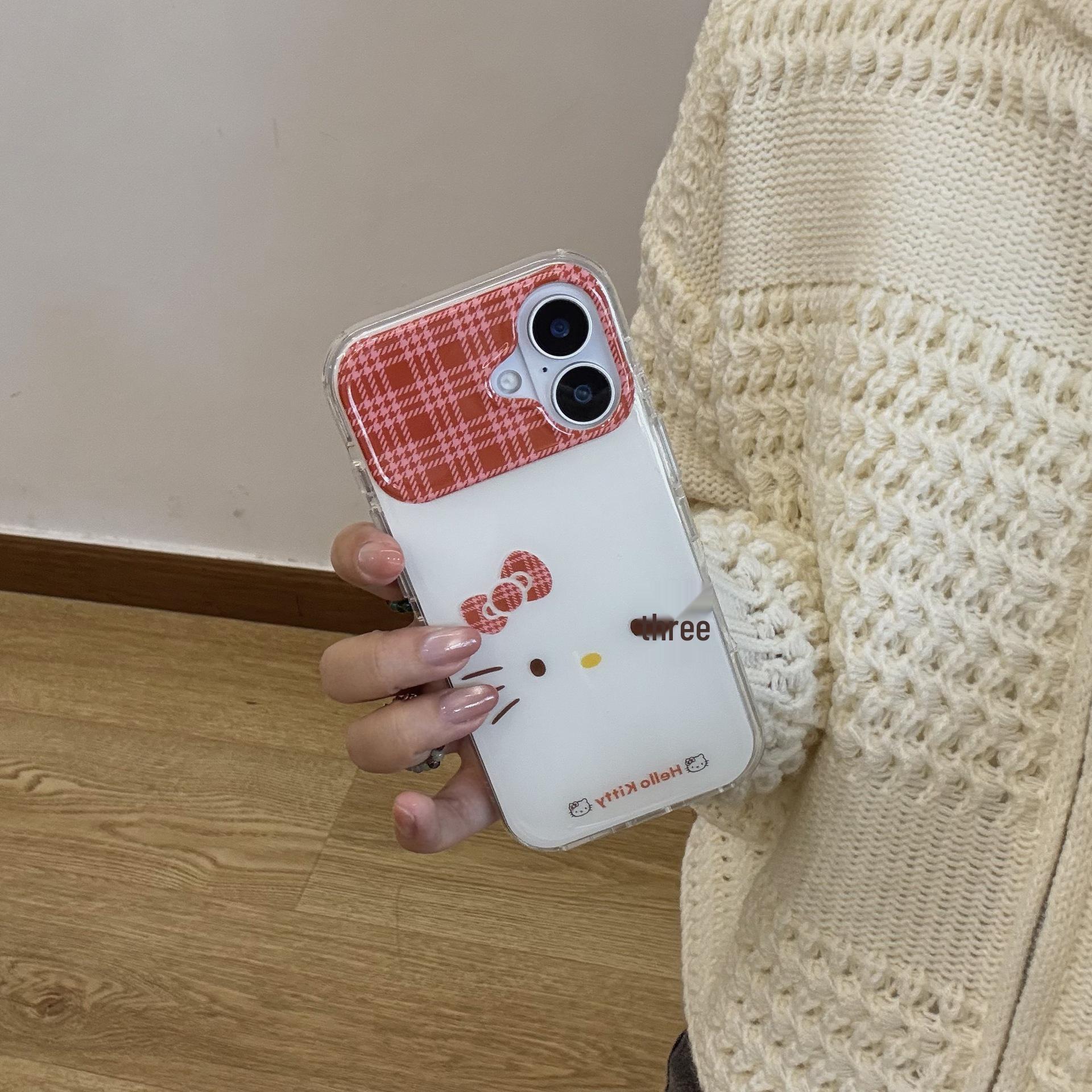 

3D Bow Diamond Grid Heart Cat iPhone Case for 17/16ProMax/15/14 iPhone 17