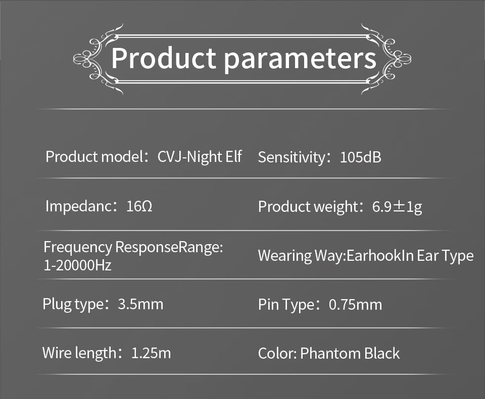 CVJ Nightelf Yinyoo Kabelgebundene Kopfhörer Kopfhörer Ohrhörer Versilbertes Kabel Stange Zweikanal 3 Einheiten DLC Diamantmembran 3DD Ergonomie Austauschbar
