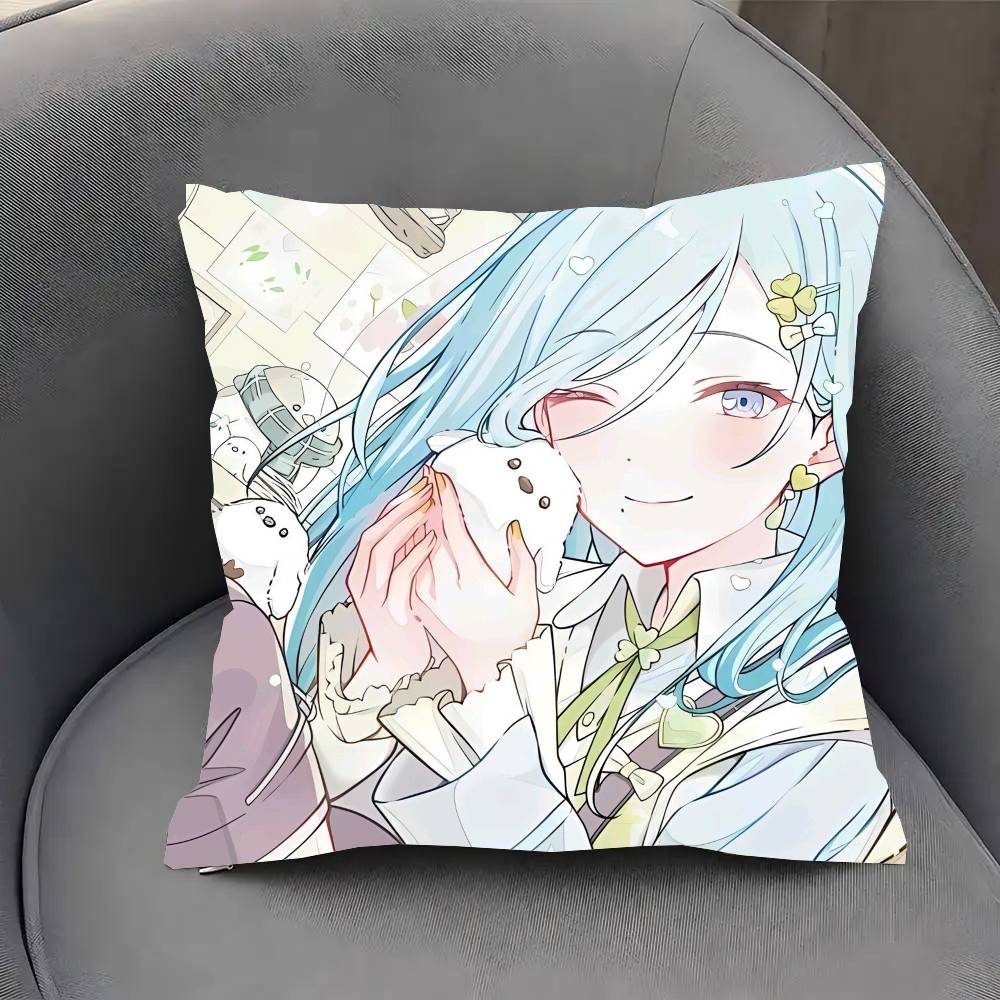 Shizuku Hinomori Anime PProject Pillow Case Fashion Square Pillowcase Bedroom Sofa Room Ins Decoration Leisure