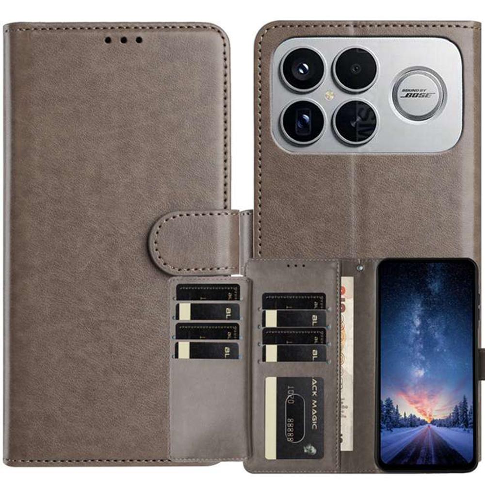 For Xiaomi Redmi K90 5G Wallet Phone Case Stand PU Leather Folio Flip Cover with 8 Card Slot