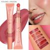 YOUNG VISION Liquid Glossy Lip Gloss Plumping Shine, Moisturizing Lip Lacquer with Plush Applicator, Squeeze Tube, Transparent Shimmer