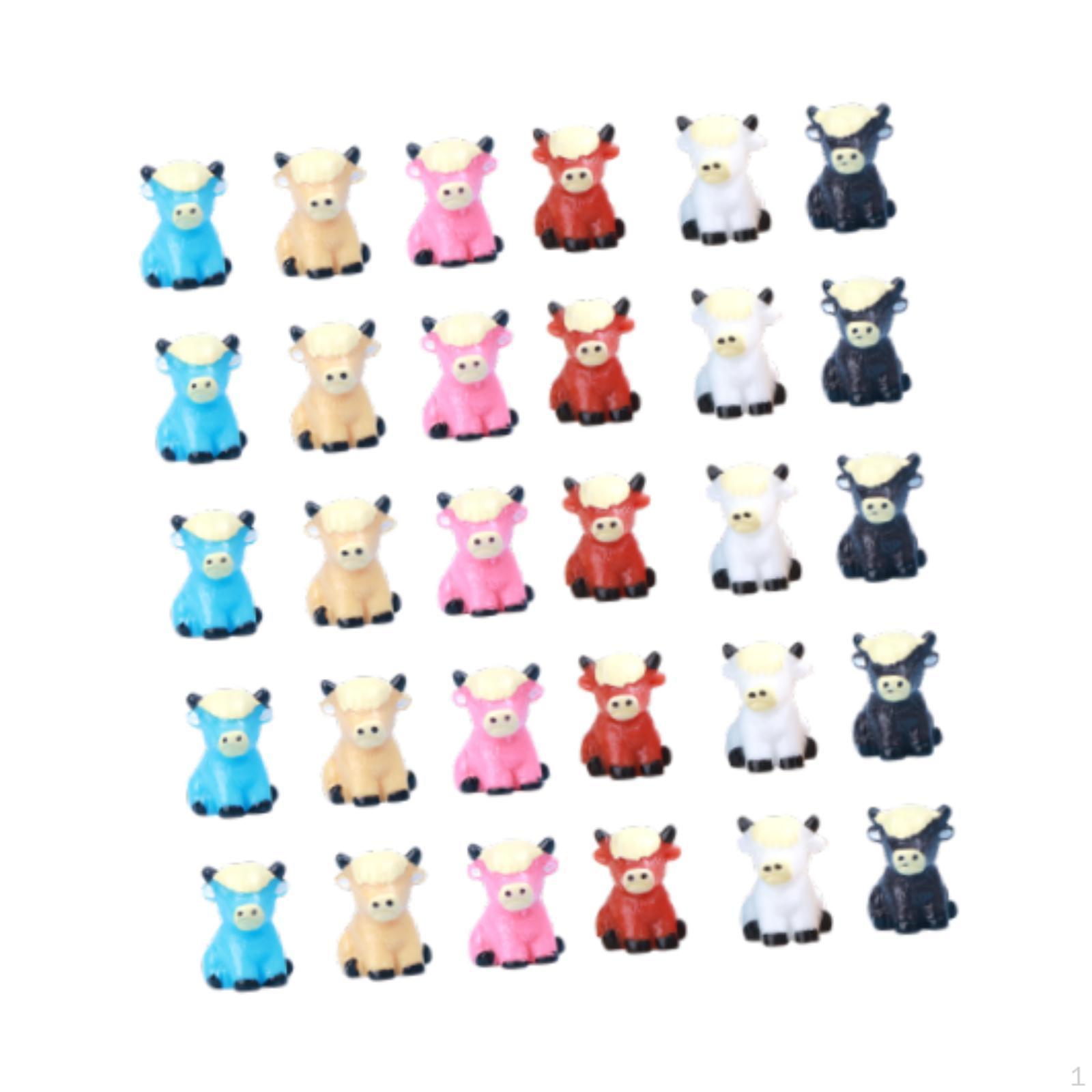 

30 мини-скульптур коров для кукольного домика и ландшафтного дизайна Multicolor