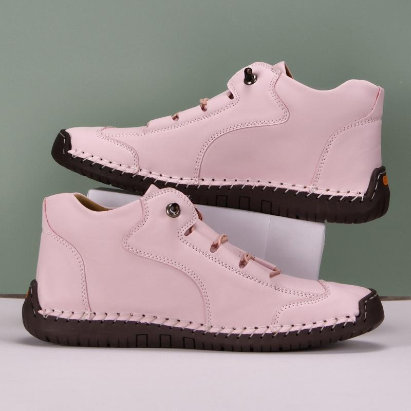 Women's High Top Outdoor Hiking Shoes Pink Ankle Boots Casual Wide Head Purple Green Shoes Plus Size