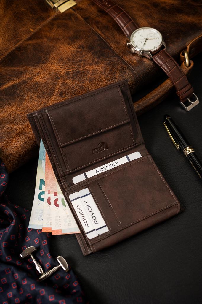 PU belt + wallet set R-N004-120-PU04 Brown