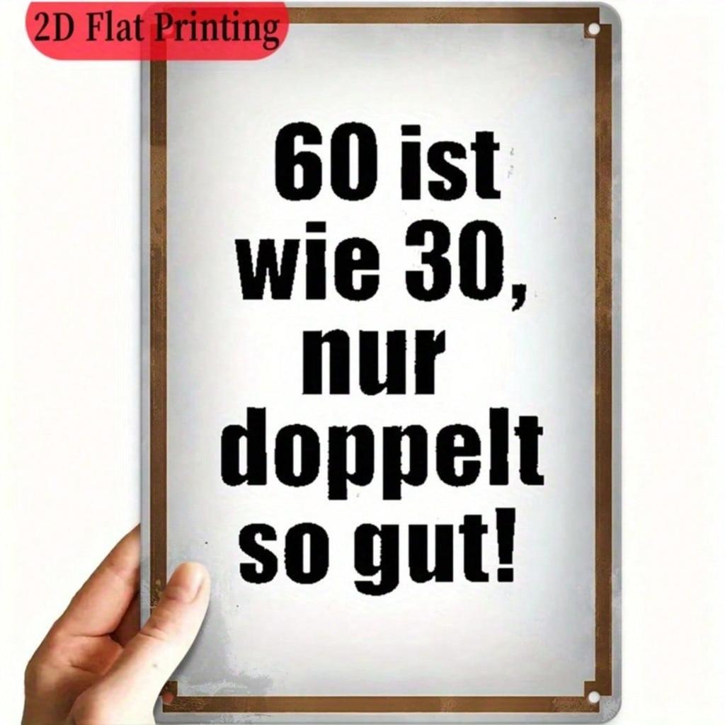 Vintage Metal Wall Art Sign 60th Birthday Funny Quote Decor