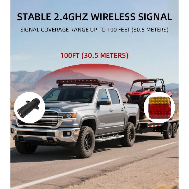 Magnetic Erou/US Wired/Wireless Trailer Signal Warning Brake Lamp High Lumens Truck Tail Light For Caravan RV Camper Lorry Truck