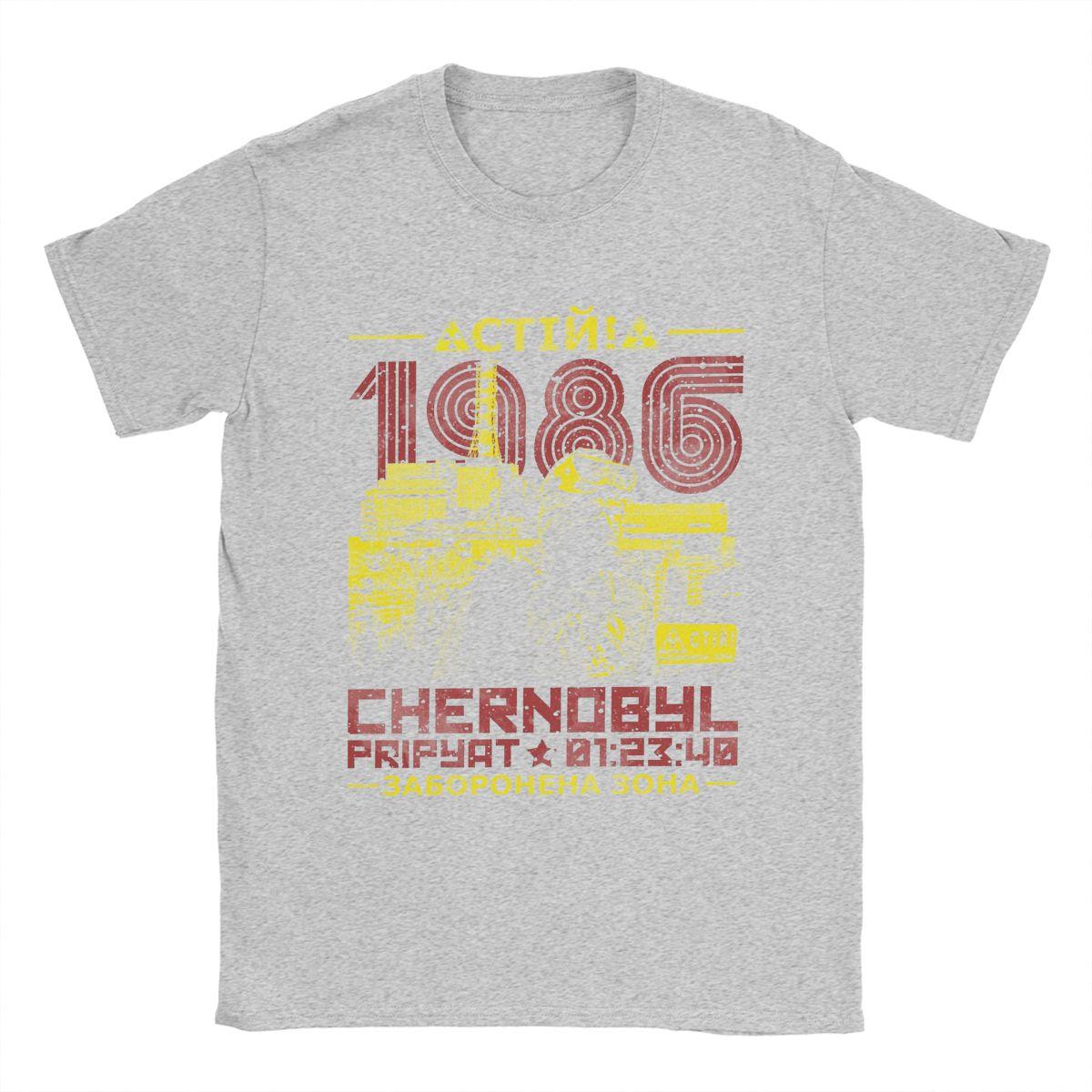 

Чоловічі футболки ЧОРНОБИЛЬ 1986 Вінтаж 100% Бавовняні футболки Футболка з коротким рукавом Круглий виріз Одяг Оригінал S