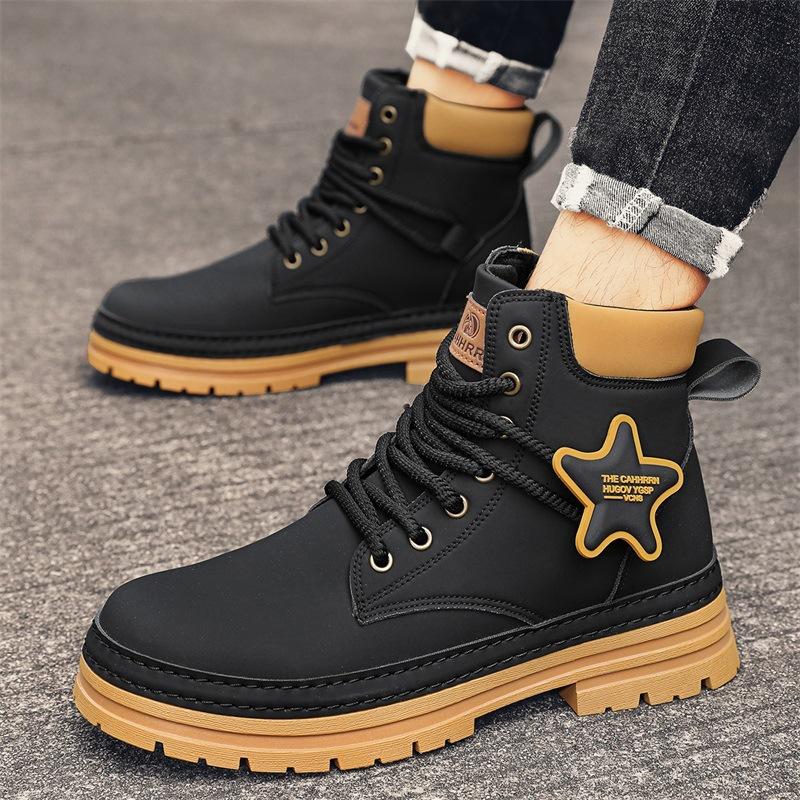 Pár Malé Žluté Boty Pánské Zimní Vysoké Velká Hlava Martinky Pánské Lokomotivní Pracovní Pánské Boty 2024 Nové