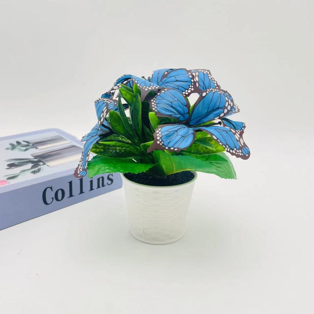 Butterfly Artificial Flower Pot For Home Decor And Photography Props