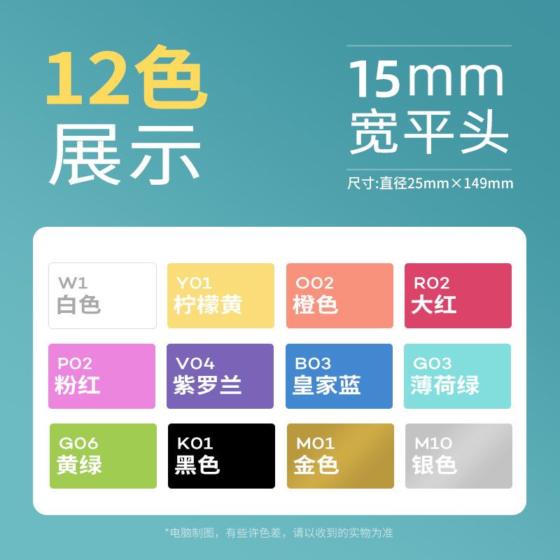 12-color Waterproof Acrylic Wide-tip Marker for Art Students DIY Painting Graffiti Acrylic Pigment