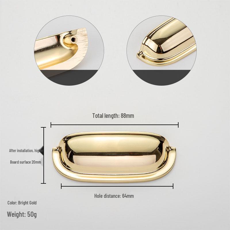 Gold European Modern Kitchen Cabinet Handle