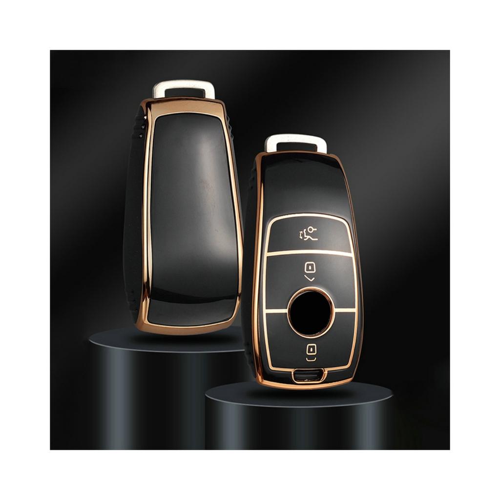 Golden TPU Car Key Case Cover For Mercedes Benz E S G Class GLC CLE CLA GLB GLS W177 W205 W213 W222 X167 AMG E200 E260 Shell Fob