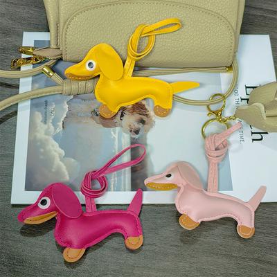 Pendentif Sac Chien Teckel Dessin Animé Spot Pendentif Clé Sensation Premium Pu Chien Teckel Pendentif Clé Mignon